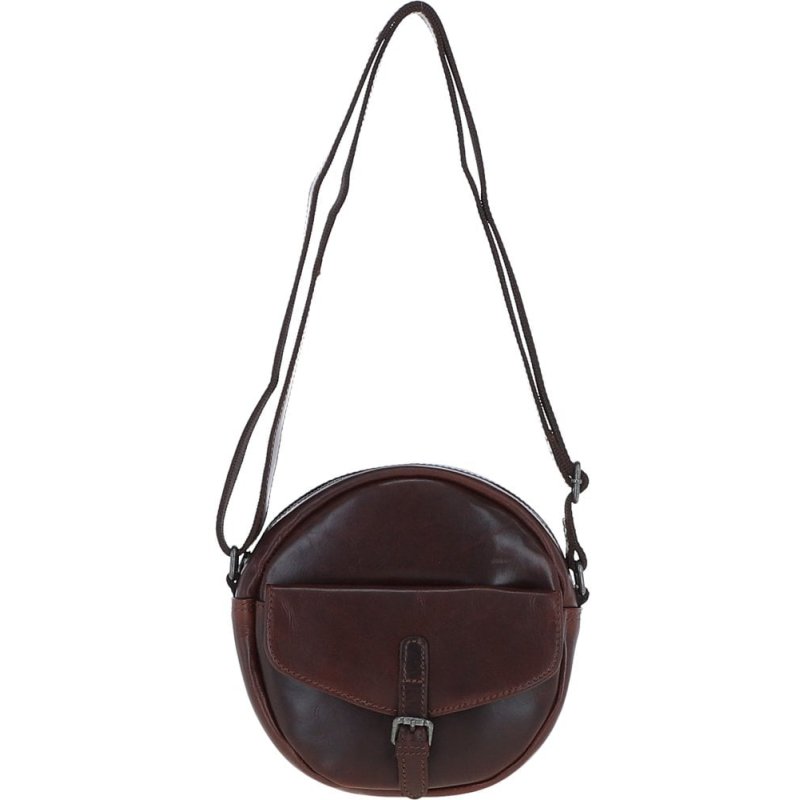Ashwood Leather Round X-Body Bag Brandy