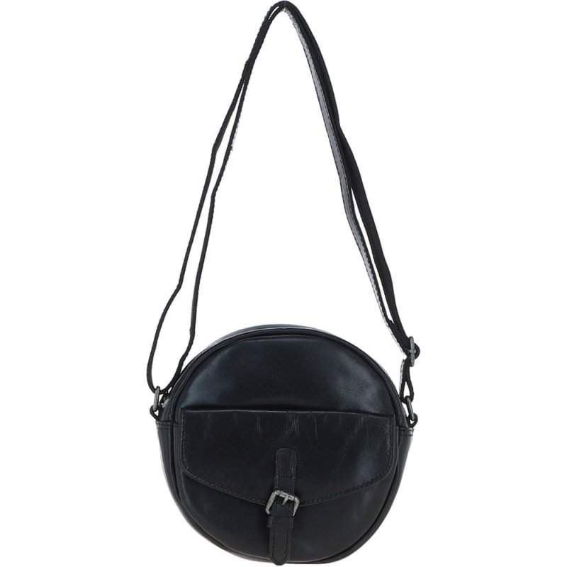 Ashwood Leather Round X-Body Bag Black