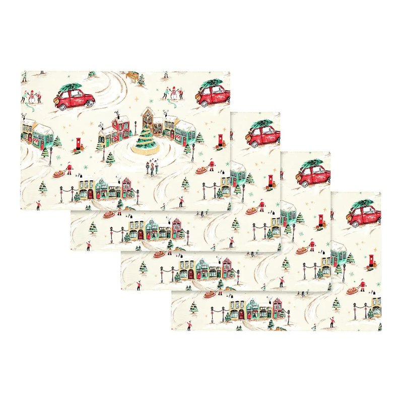 Catherine Lansfield Catherine Lansfield Set of 4 Christmas Town Placemats