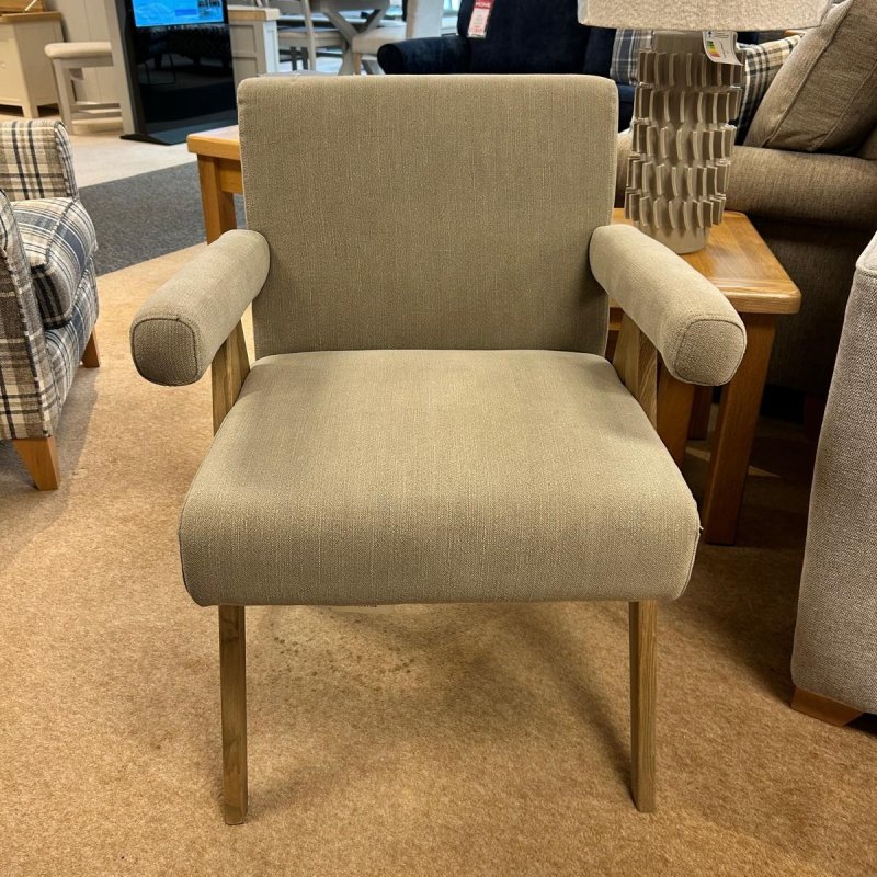 Gianni Accent Chair In Khaki Linen lifestyle image