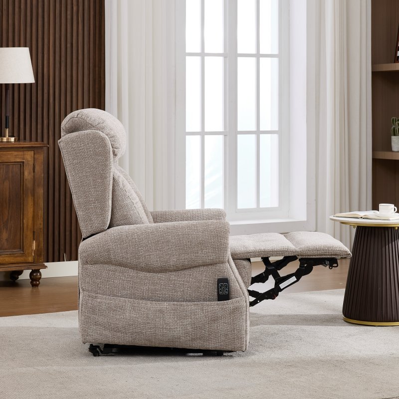 Georgia Dual Motor Lift & Rise Chair in Chacha Oat | Aldiss