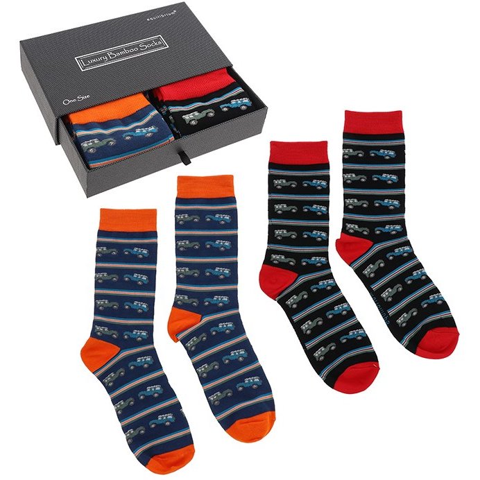 Shudehill Mens Bamboo Socks Gift Box Landrover
