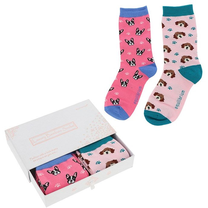 Shudehill Bamboo Socks Gift Box Ditsy Dogs