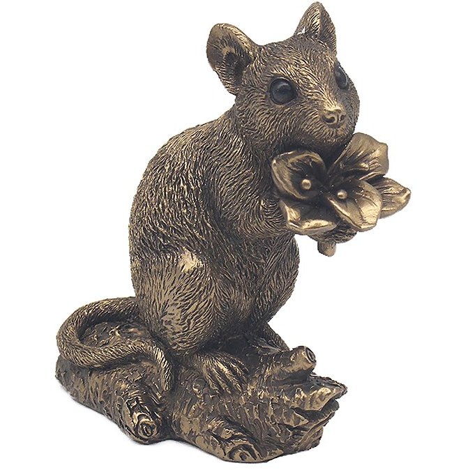 Shudehill Reflections Bronze Mouse With Flowers