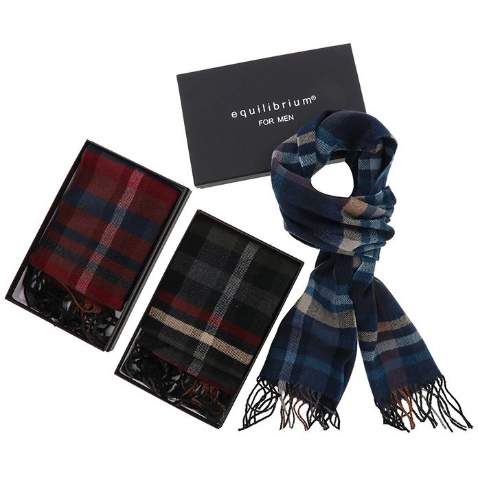 Shudehill Mens Patterned Fringed Scarf