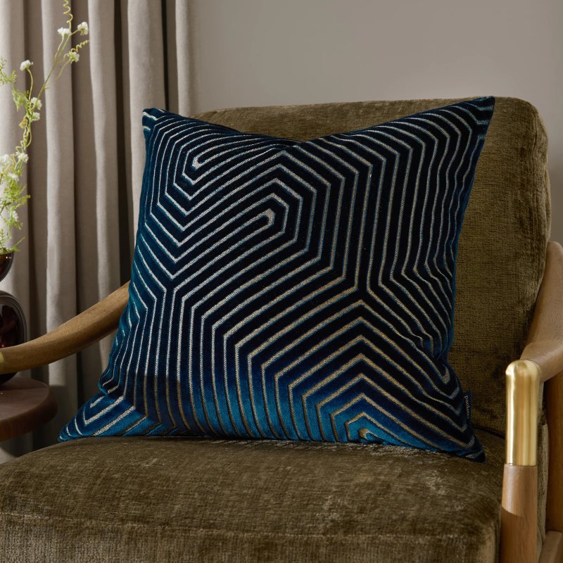 Paoletti Paoletti Evoke Cut Navy Velvet Cushion