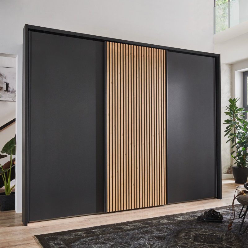 Wiemann Chicago 3m Sliding Wardrobe In Graphite With LEDs lifestyle image