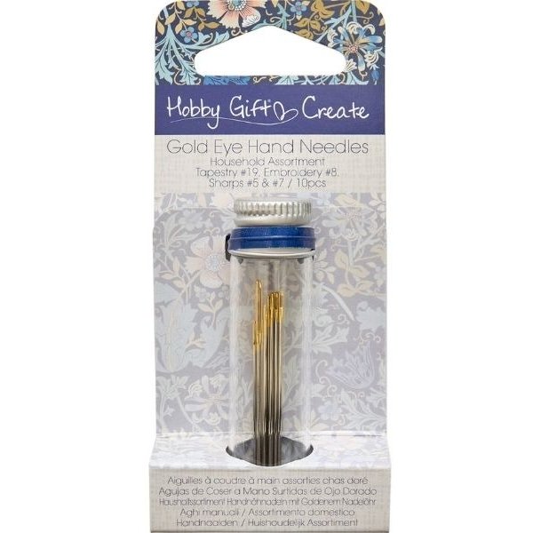 Hobby Gift Hobby Gift Woodblock Floral Pack of 10 Gold Eye Household Hand Needles