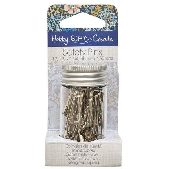 Hobby Gift Hobby Gift Woodblock Floral Pack of 50 Safety Pins