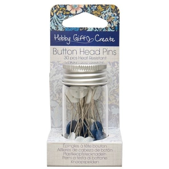Hobby Gift Hobby Gift Woodblock Floral Pack of 30 Button Head Pins