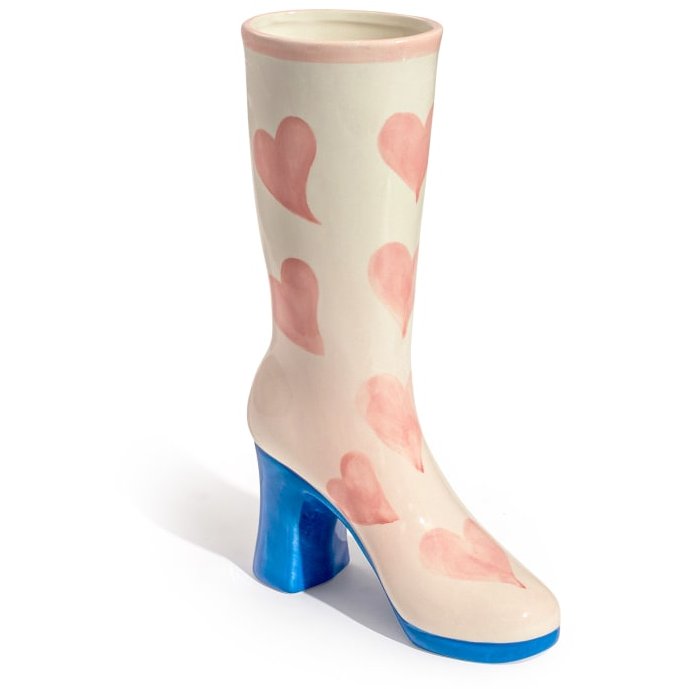 McGowan Rutherford Large Hearts Heeled-Boot Ceramic Vase