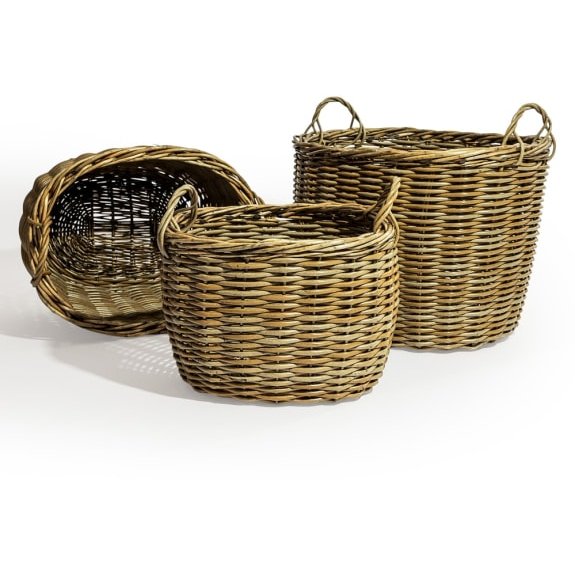 McGowan Rutherford Rustic Woven Log Baskets