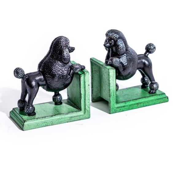 McGowan Rutherford Cast Iron Antiqued Pair Of Black Poodle Bookends