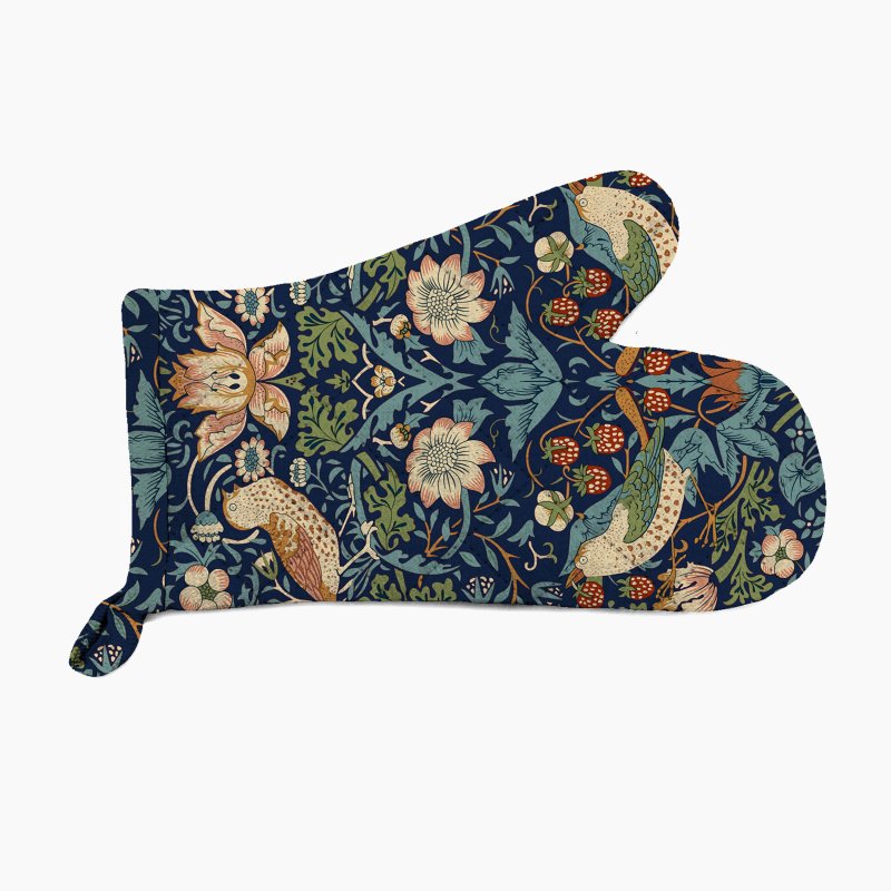 William Morris Oven Mitt Strawberry Thief Navy