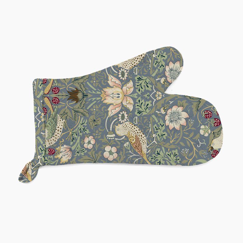 William Morris Oven Mitt Strawberry Thief Blue
