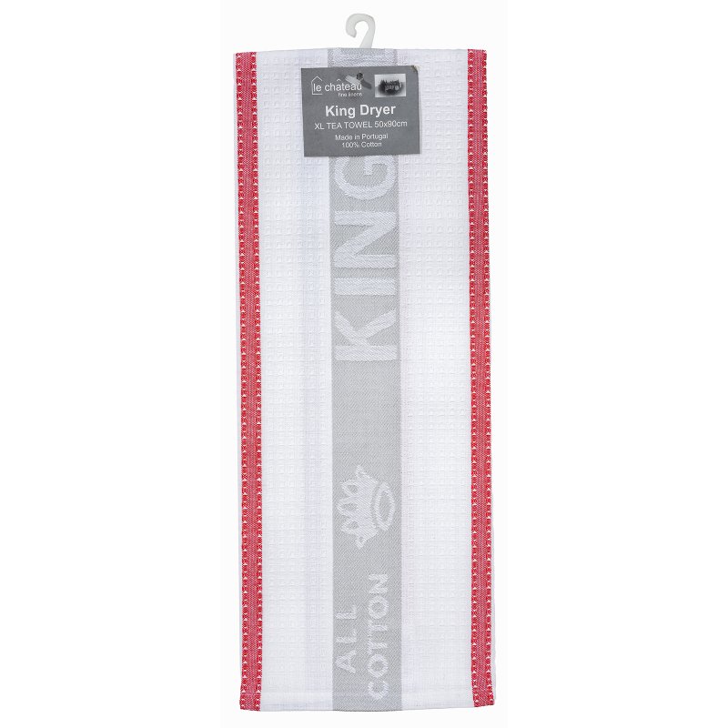 Le Chateaux XL Kingdryer Cotton Tea Towel Red