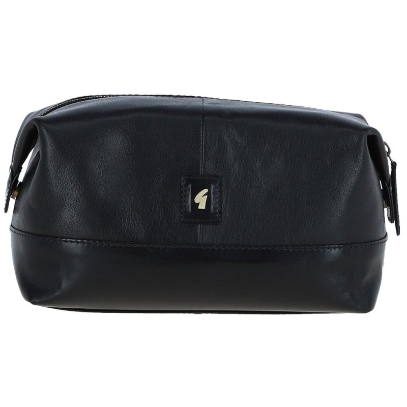Ashwood Leather Milo Leather Wash Bag Black