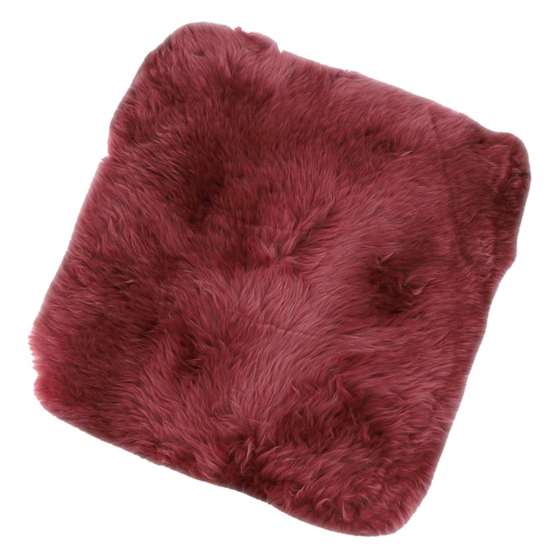 Ashwood Leather Cushion Fenland Long Wool Marsala