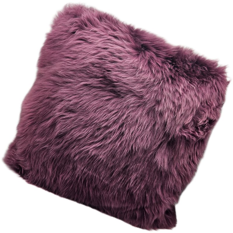 Ashwood Leather Cushion Fenland Long Smokey Grape