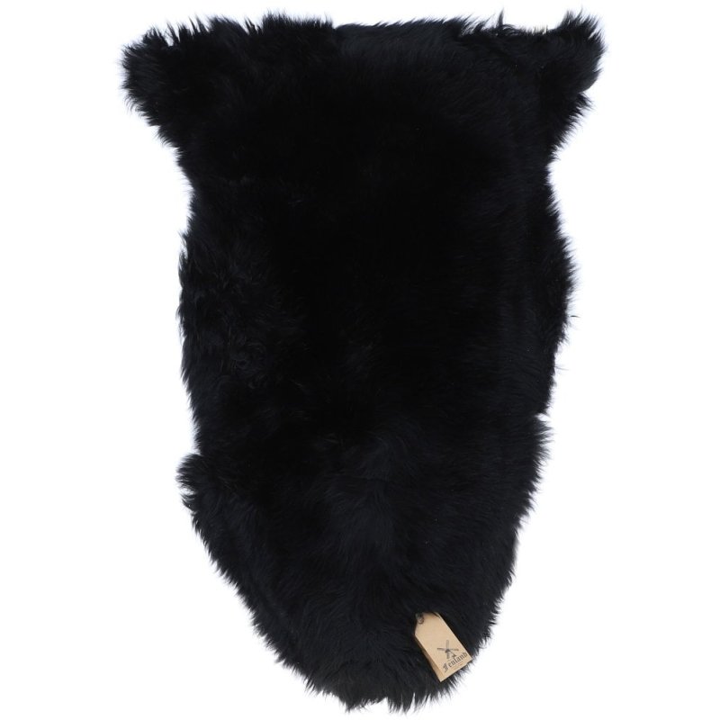 Ashwood Leather Single Rug Fenland Long Wool Black