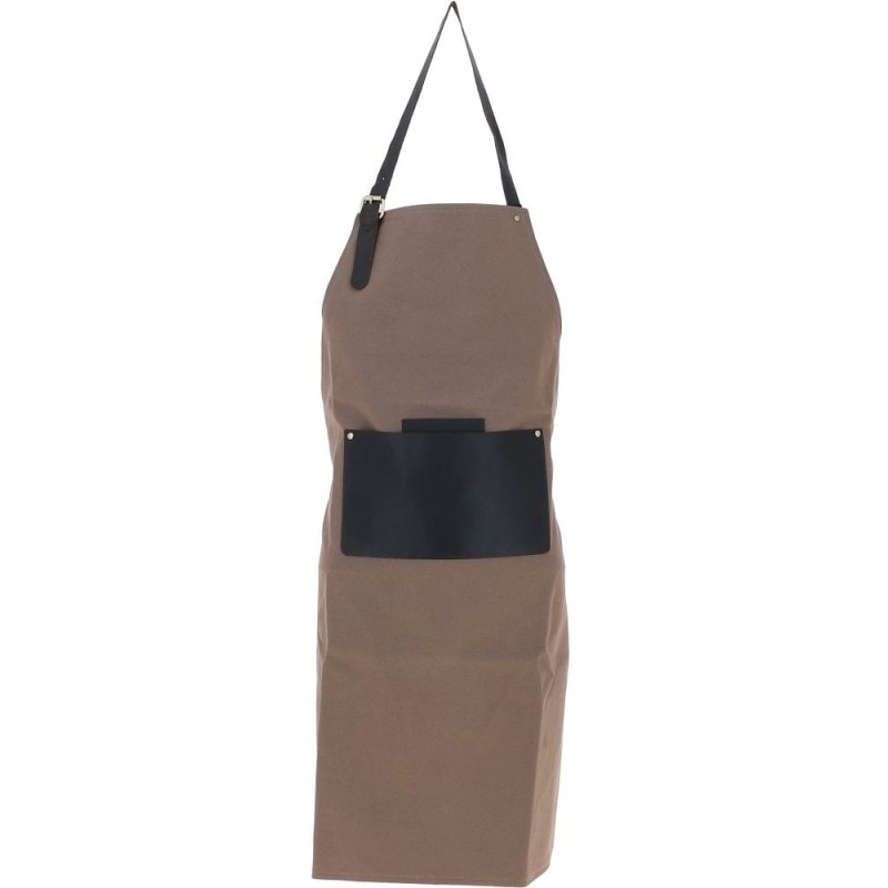 Ashwood Leather Fenland Canvas Leather Apron Mud/Grey