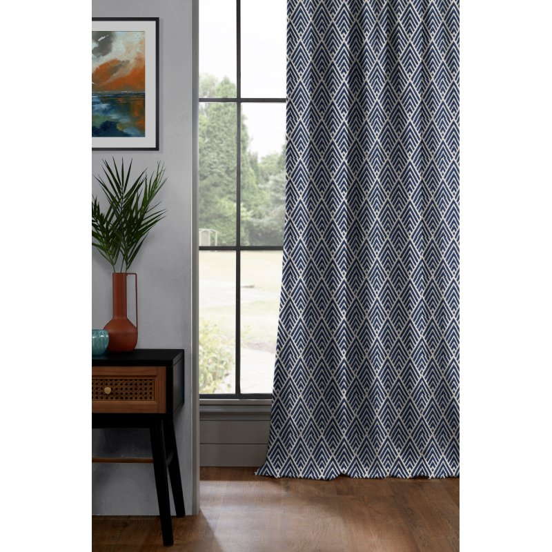 Lifestyle image of Asana Navy Curtains