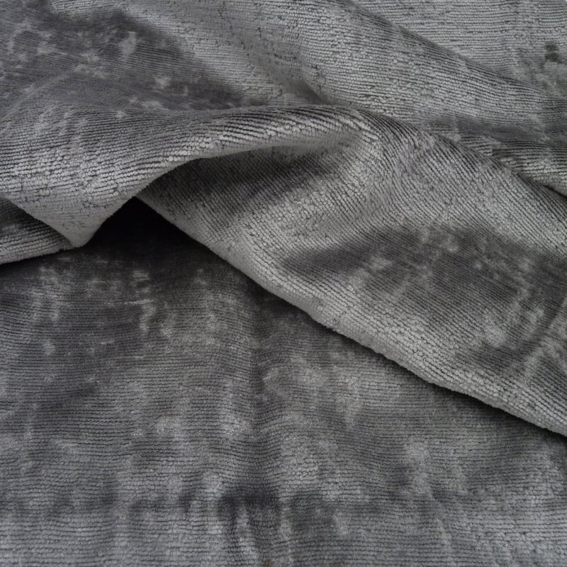 Close up of the rippled Castello fabric in Steel
