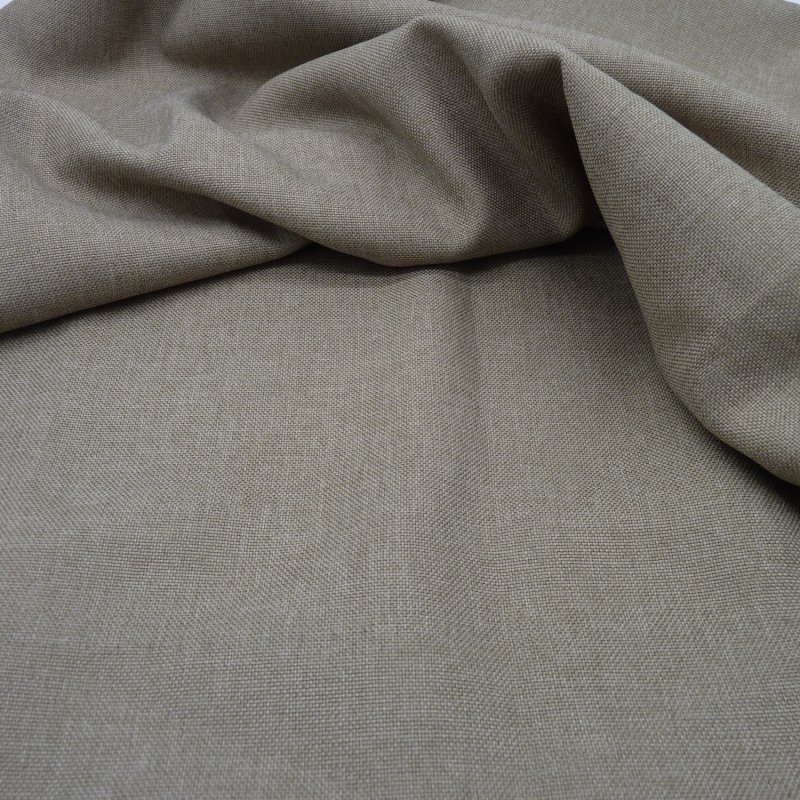 Close up of the rippled Devonshire fabric in Mushroom