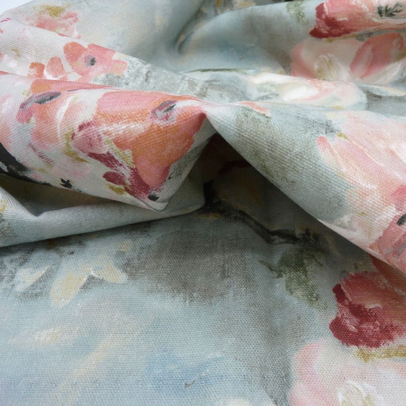 Close up of the rippled Harmony fabric in Coral
