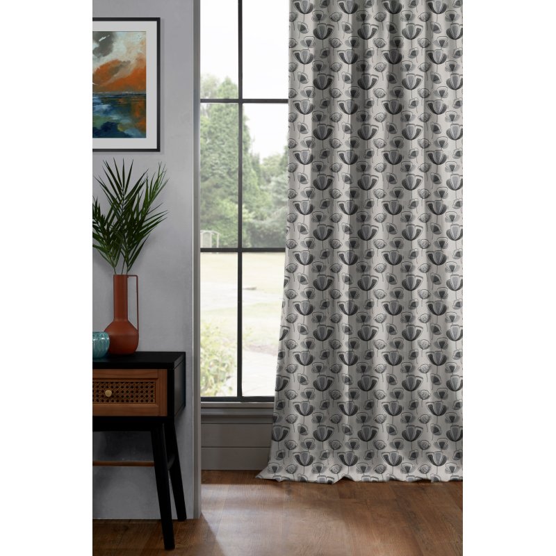 Lifestyle image of Helix Charcoal Curtains