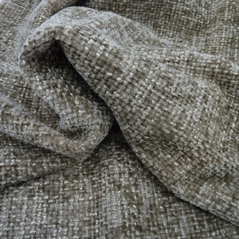 Close up of the rippled Hopsack fabric in Linen