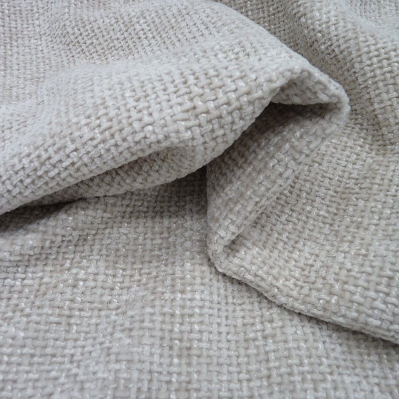 Close up of the rippled Hopsack fabric in Natural