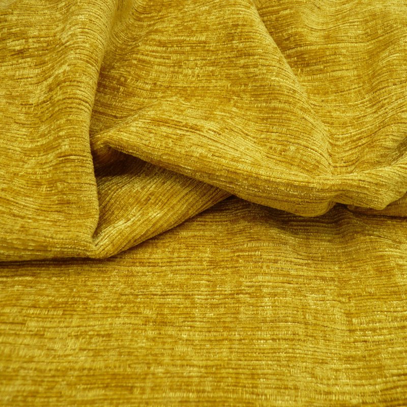 Close up of the rippled Kent fabric in Ochre