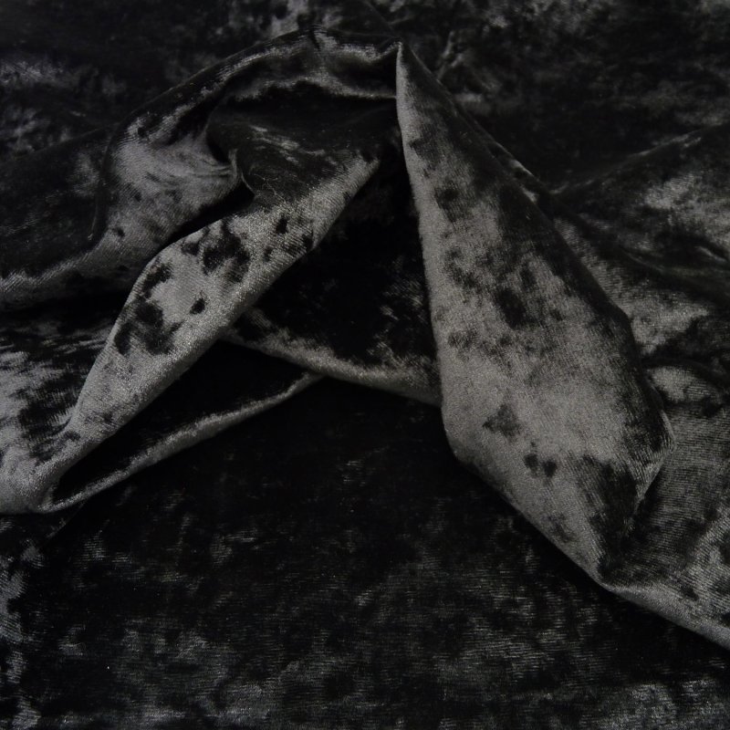 Close up of the rippled Lustre fabric in Black