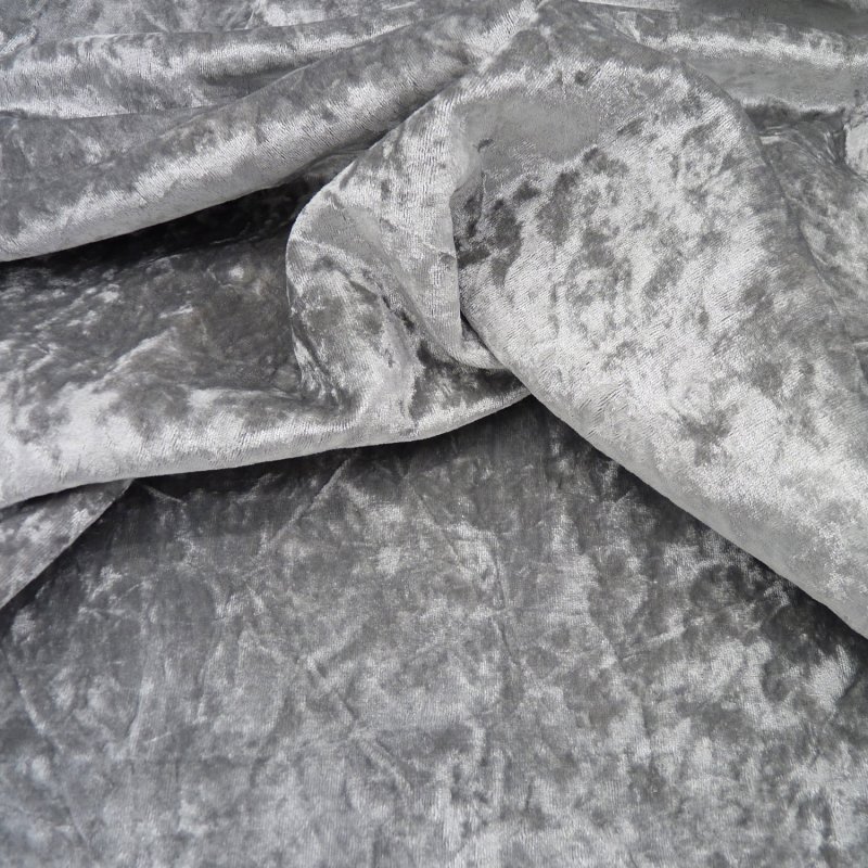 Close up of the rippled Lustre fabric in Silver