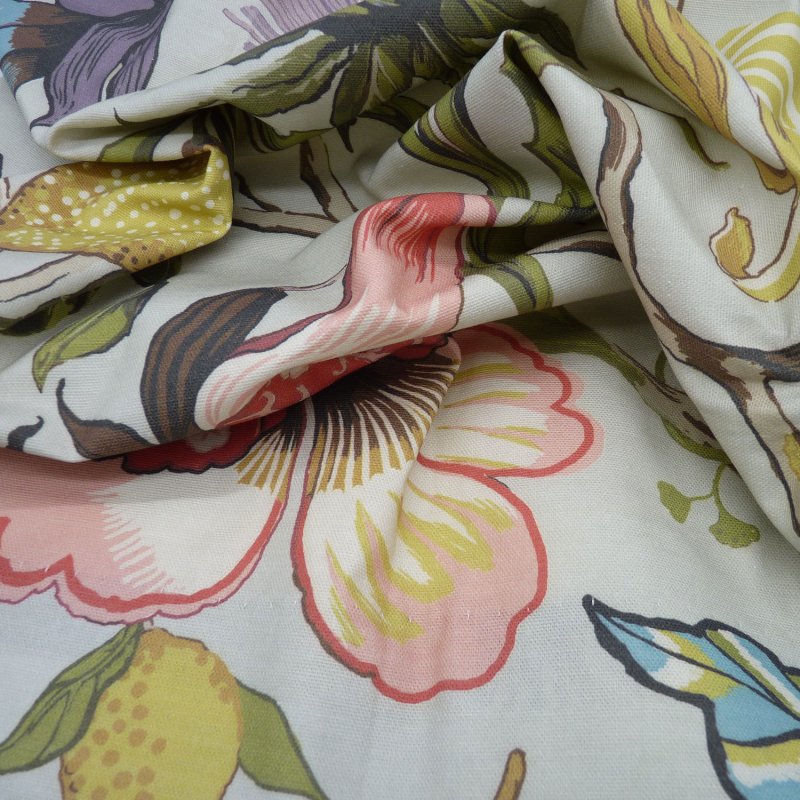 Close up of the rippled Morton fabric in Chintz