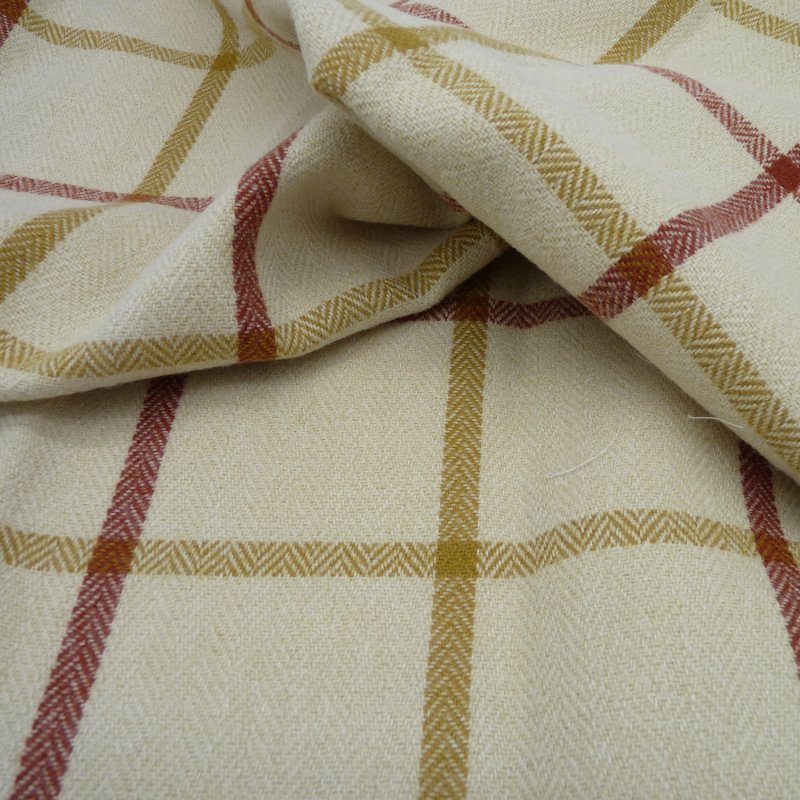 Close up of the rippled Mull fabric in Harvest