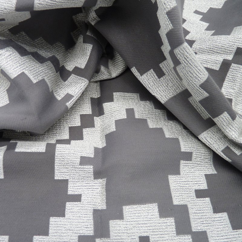 Close up of the rippled Omni fabric in Charcoal