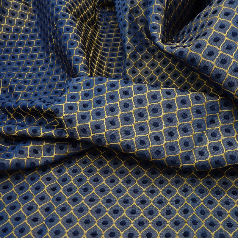 Close up of the rippled Sicily fabric in Blue