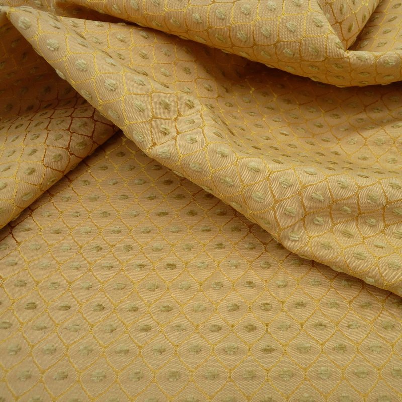 Close up of the rippled Sicily fabric in Gold