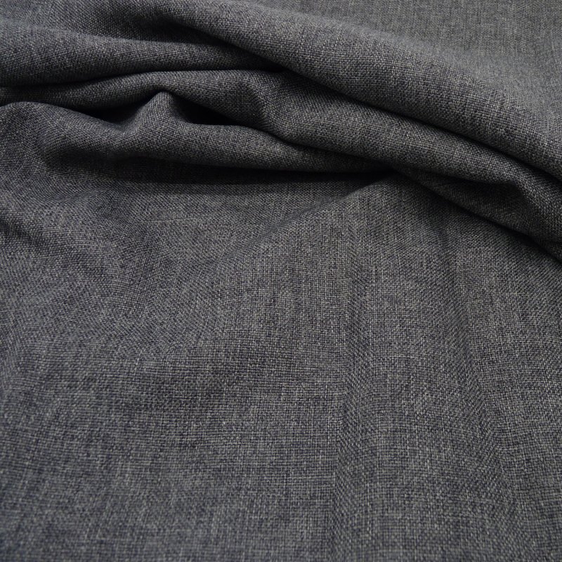 Close up of the rippled Devonshire fabric in Charcoal