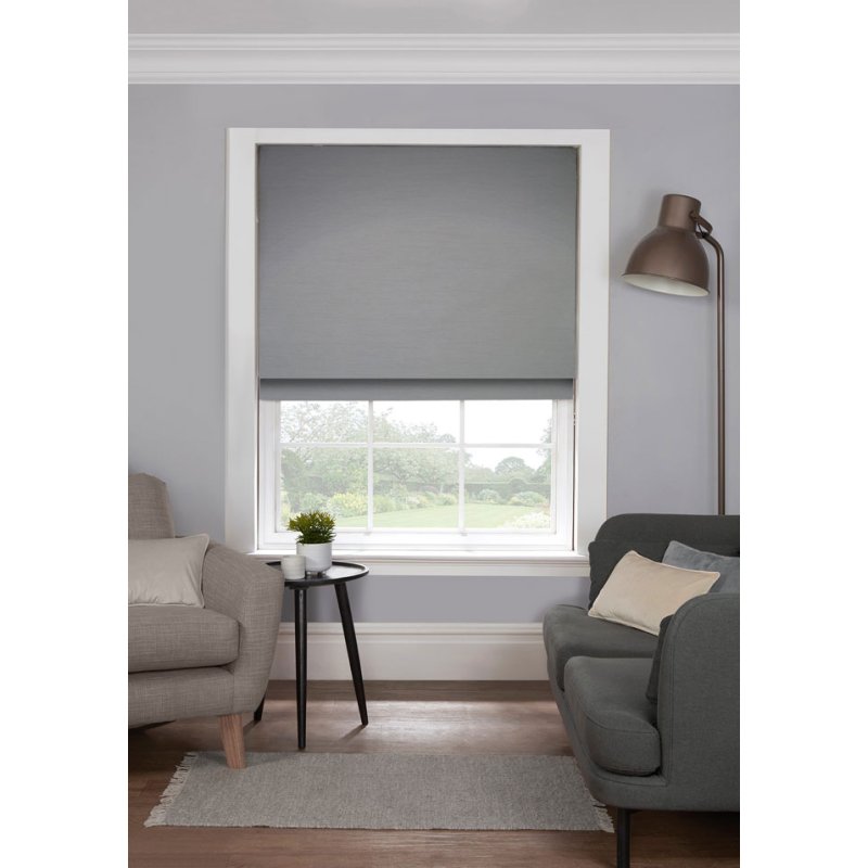 Gordon John Style Furnishings Made to Measure Roman Blinds Faux Silk - Silver