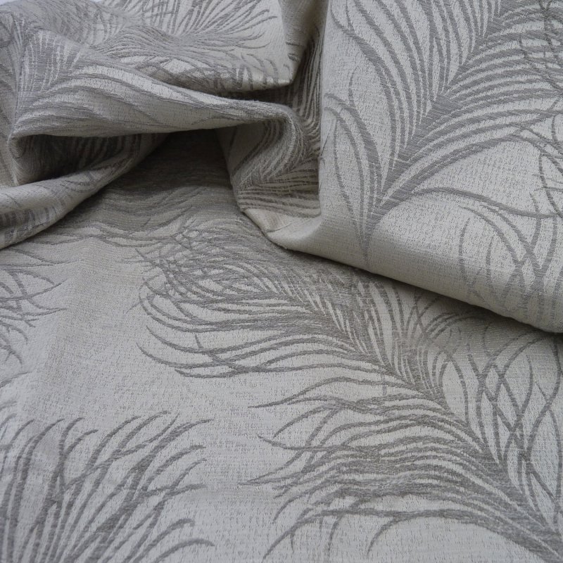 Close up of the rippled Feather fabric in Dove