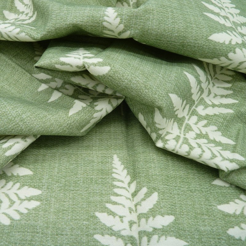 Close up of the rippled Fern fabric in Green