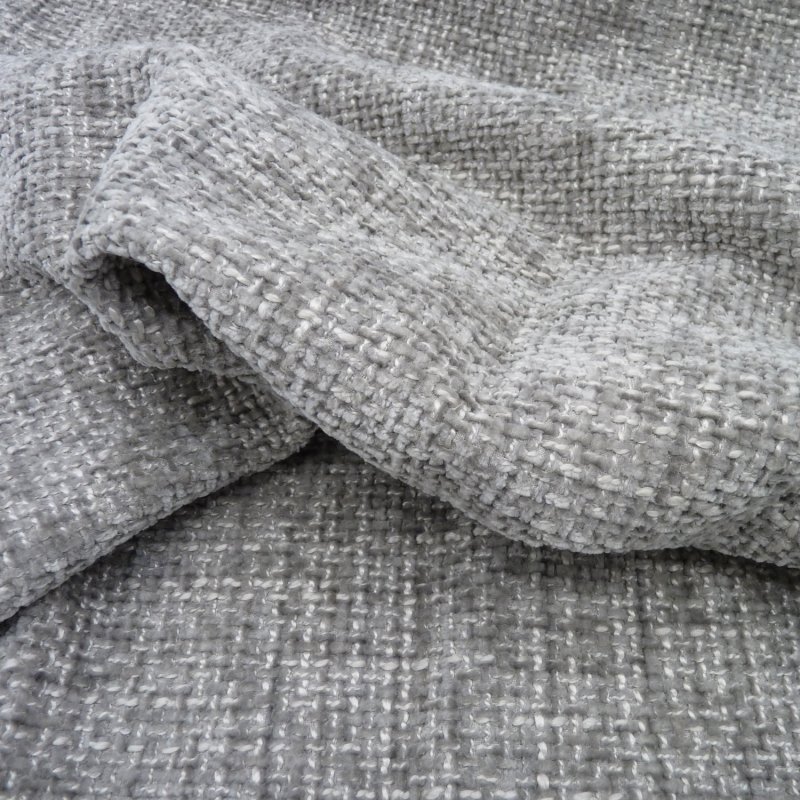 Close up of the rippled Hopsack fabric in Dove