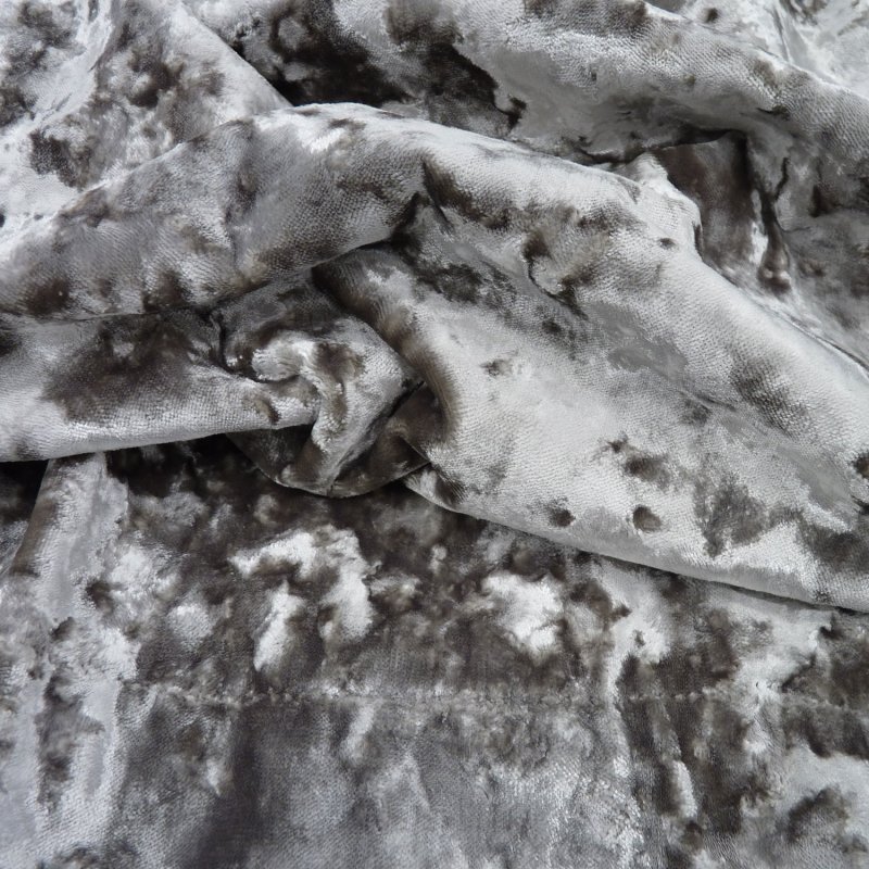 Close up of the rippled Luxe fabric in Argent