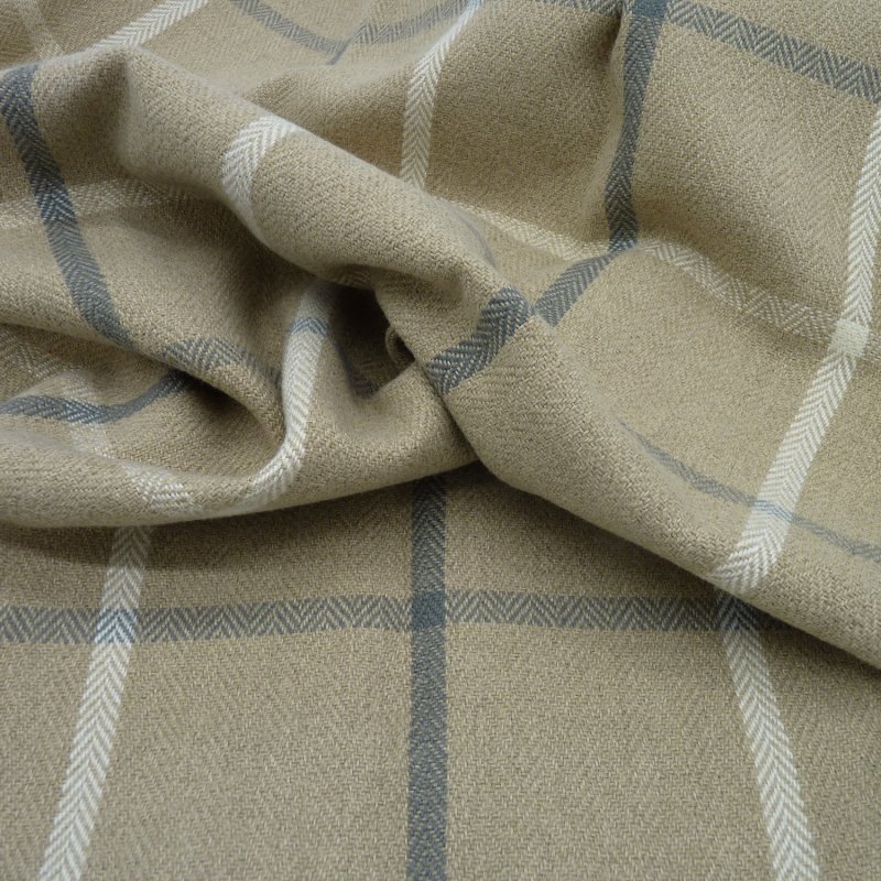 Close up of the rippled Mull fabric in Latte