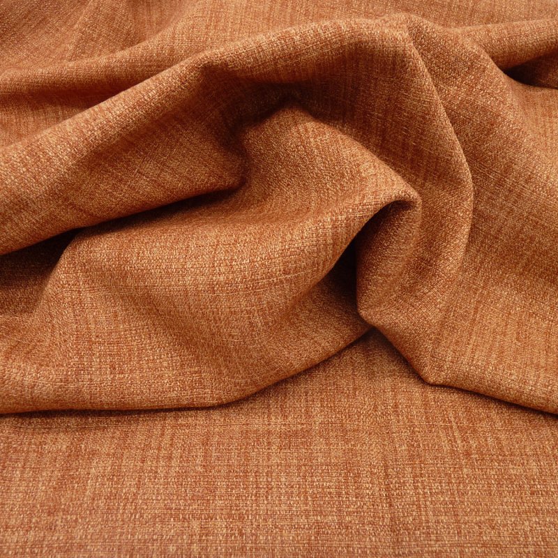 Close up of the rippled Prima fabric in Terracotta