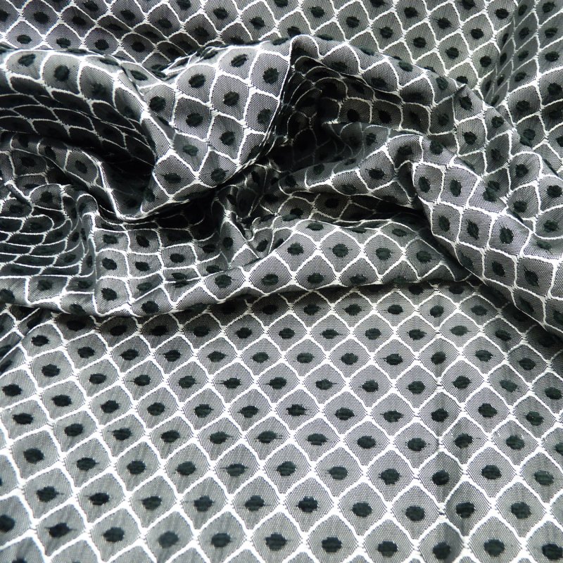 Close up of the rippled Sicily fabric in Black