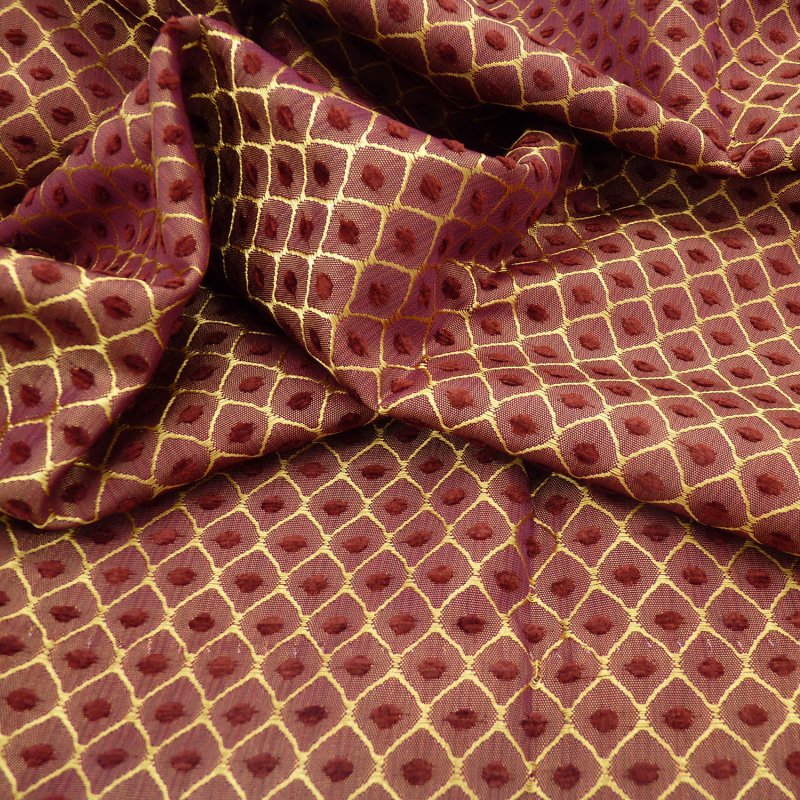 Close up of the rippled Sicily fabric in Wine